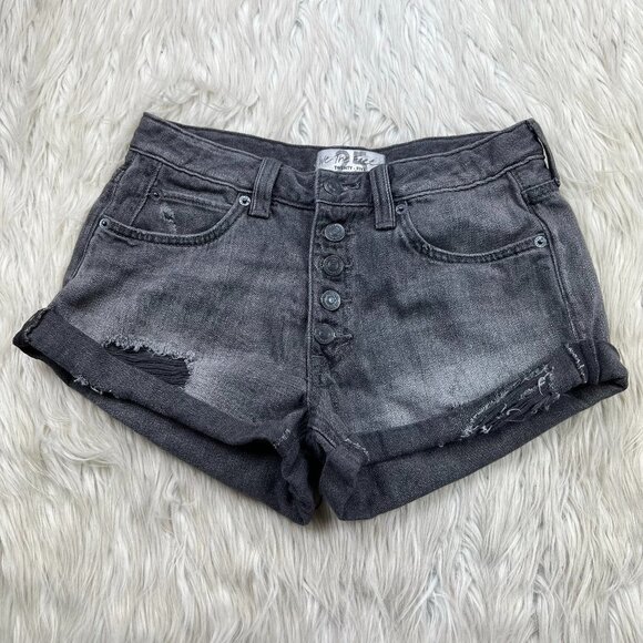 Free People - We The Free Exposed Button Fly Denim Shirts - Picture 1 of 8